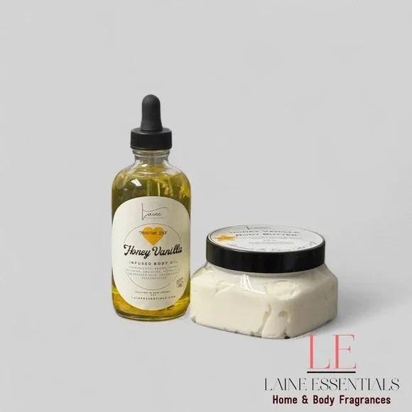 Handmade Honey Vanilla Infused Body Oil and Body Butter Duo. - Picture 5 of 5